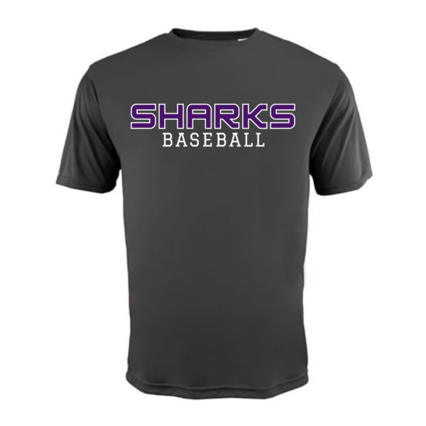 sharks baseball gray a4 dry fit t shirt