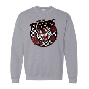 retro tigers sport gray sweatshirt