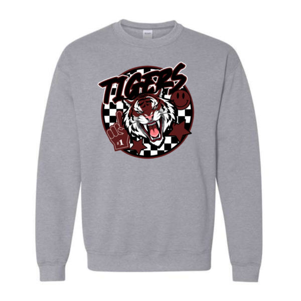 retro tigers sport gray sweatshirt