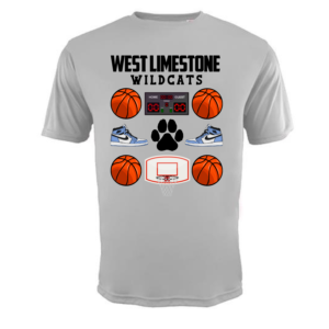 wildcats basketball gravel t shirt (pawprint)