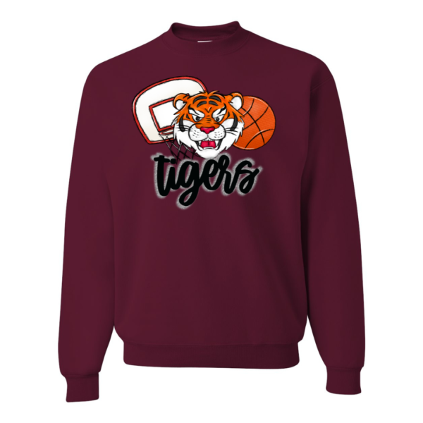 tigers mascot solid maroon tshirt