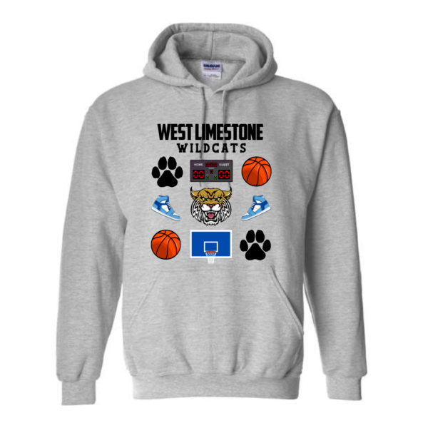 wildcats basketball ash grey hoodie (bows)